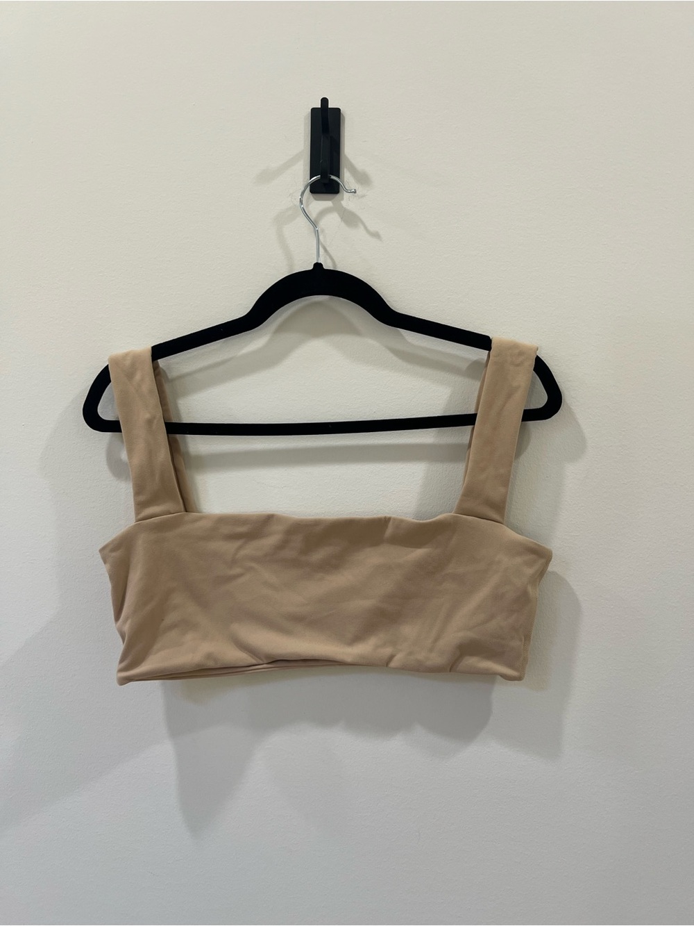 WeWoreWhat Beige Square-Neck sports bra/crop Top
